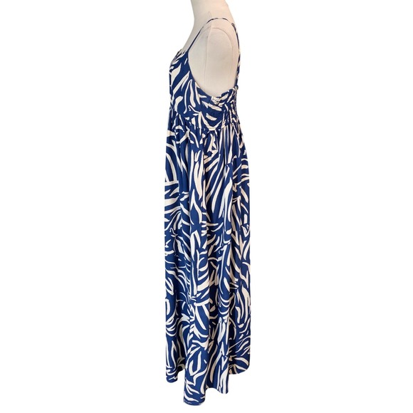 Goa Beachwear by Japna Maxi Dress Womens Medium Blue White Abstract Excellent - Picture 4 of 8